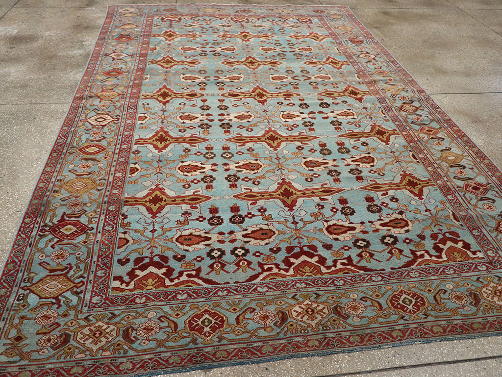 Antique Persian Kurdish Room Size Carpet, No.29056 - Staging