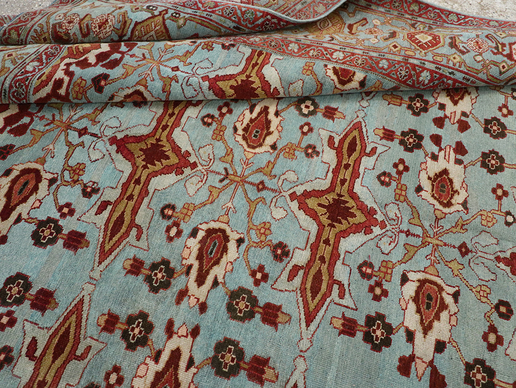 Antique Persian Kurdish Room Size Carpet, No.29056 - Staging