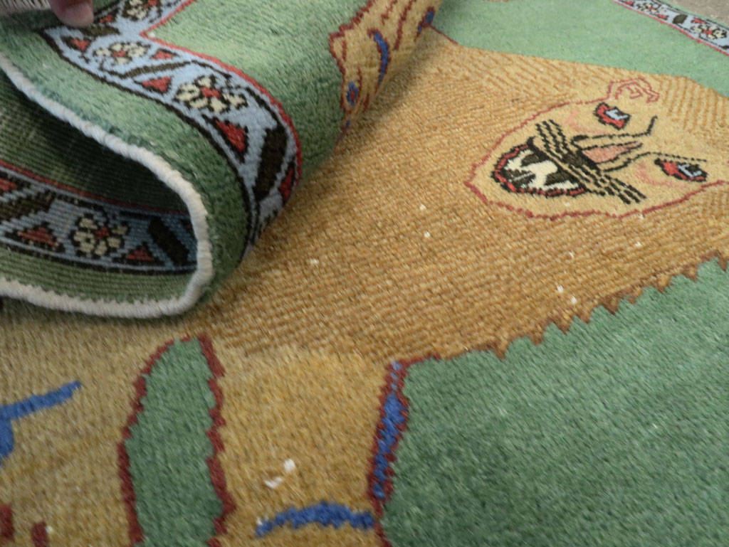 Vintage Persian Pictorial Tabriz Rug (Pair: 2 of 2), No.29060 - Staging