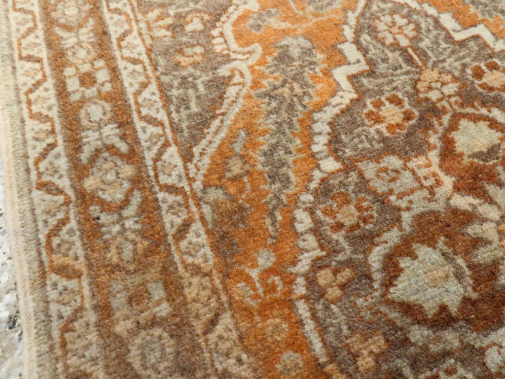 Vintage Persian Tabriz Throw Rug, No.29063 - Staging