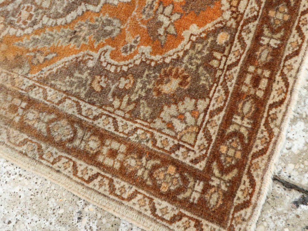 Vintage Persian Tabriz Throw Rug, No.29063 - Staging