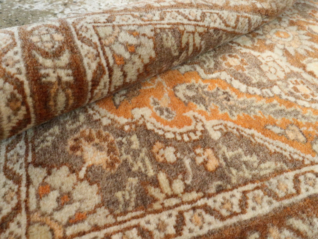 Vintage Persian Tabriz Throw Rug, No.29063 - Staging