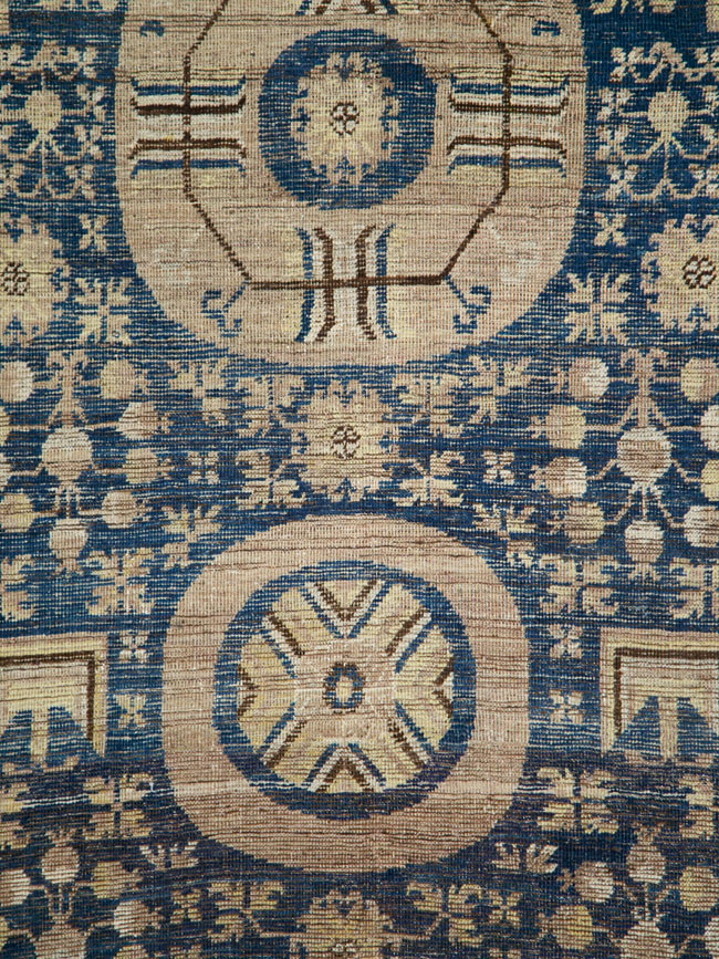 Antique East Turkestan Khotan Carpet, No.29064 - Staging