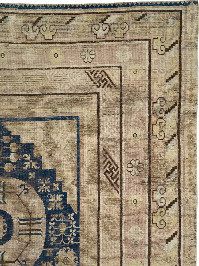 Antique East Turkestan Khotan Carpet, No.29064 - Staging