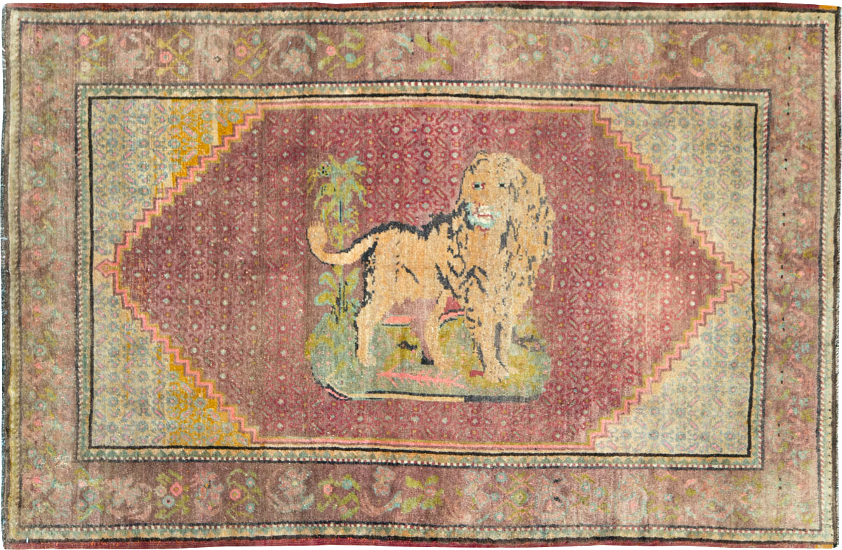 Vintage Pictorial Anatolian Rug, No.29066 - Staging