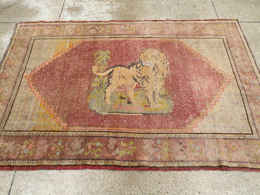 Vintage Pictorial Anatolian Rug, No.29066 - Staging