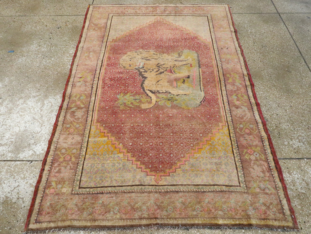 Vintage Pictorial Anatolian Rug, No.29066 - Staging