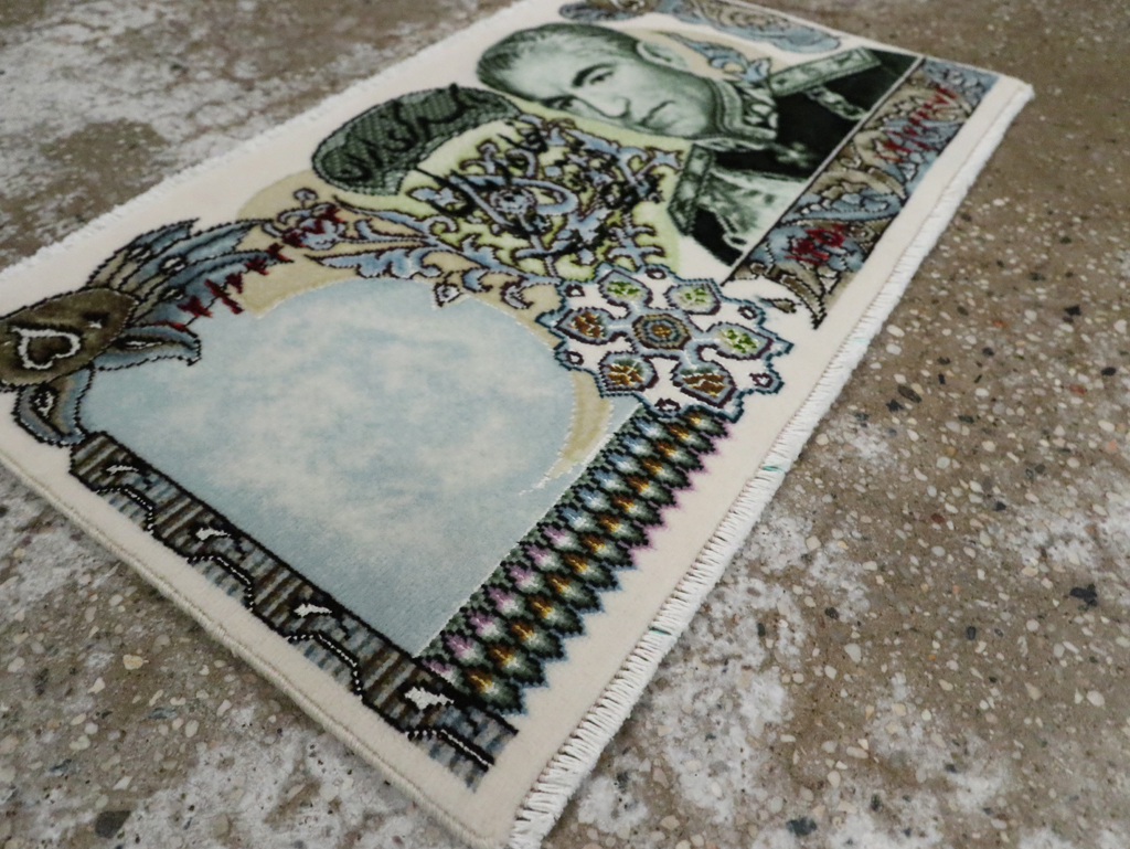 Modern Persian Tabriz Pictorial Rug, No.29068 - Staging