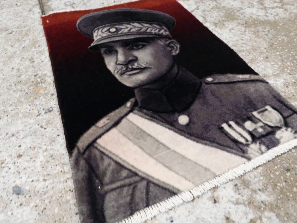 Vintage Persian Tabriz Pictorial Rug, No.29069 - Staging