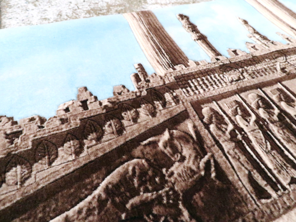 Vintage Persian Tabriz Pictorial Rug, No.29070 - Staging