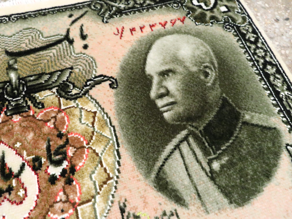 Vintage Persian Tabriz Pictorial Rug, No.29079 - Staging