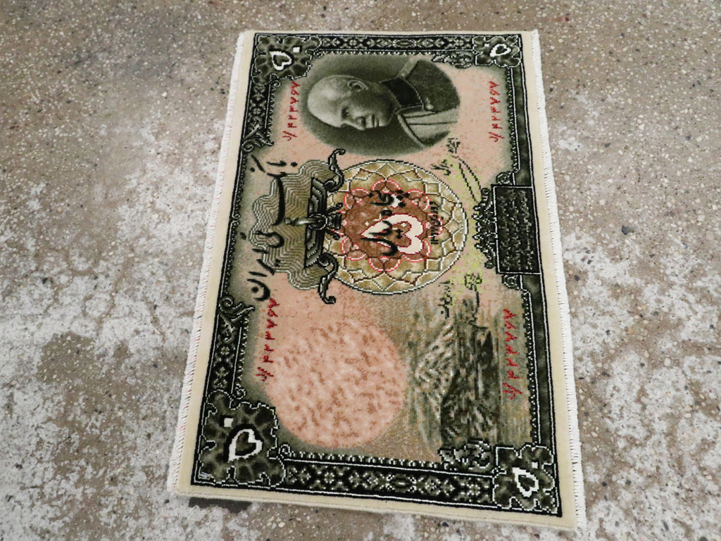 Vintage Persian Tabriz Pictorial Rug, No.29079 - Staging