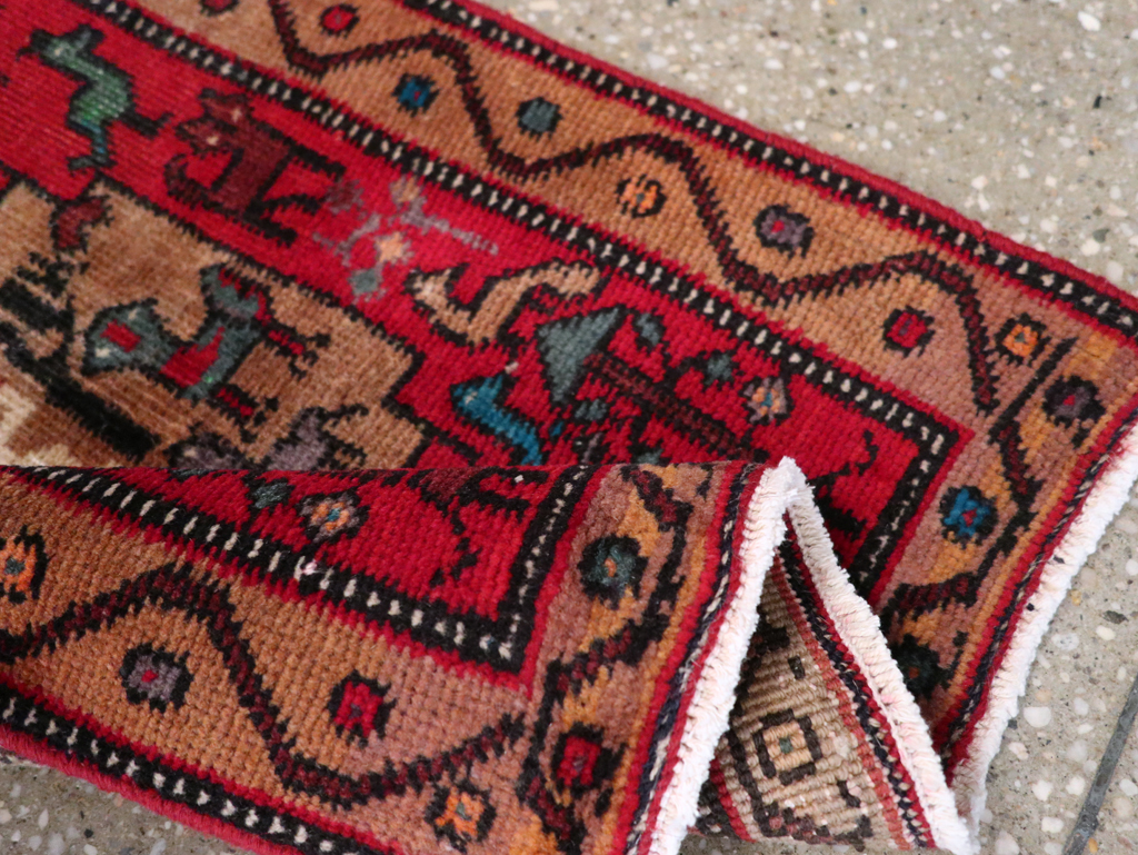 Vintage Persian Kurdish Pictorial Rug, No.29081 - Staging