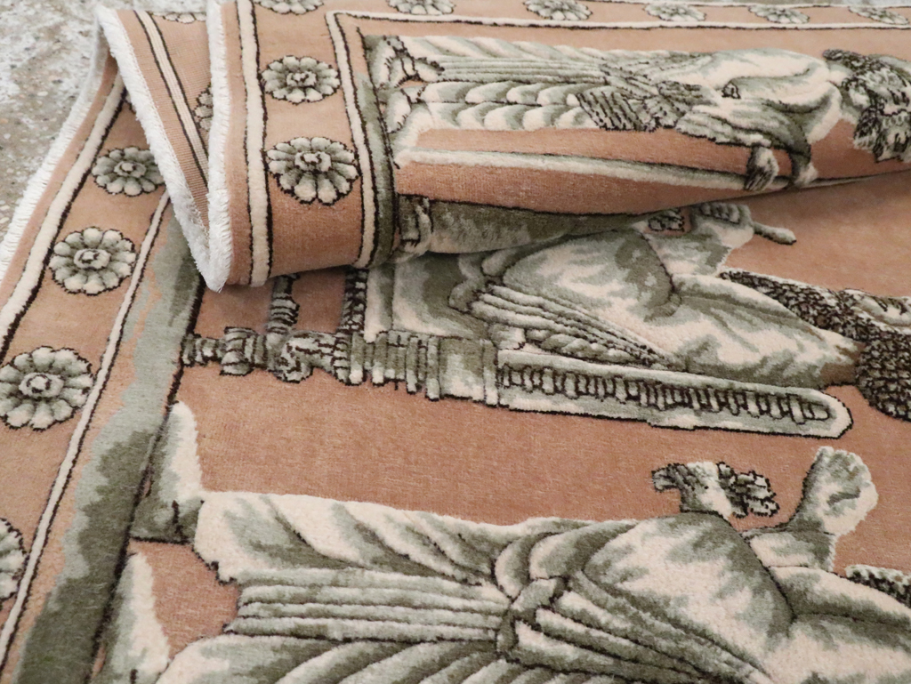 Vintage Persian Pictorial Tabriz Rug, No.29083 - Staging