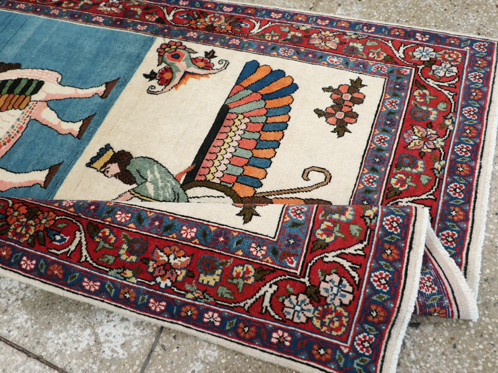 Vintage Pictorial Bakhtiari Rug, No.29084 - Staging