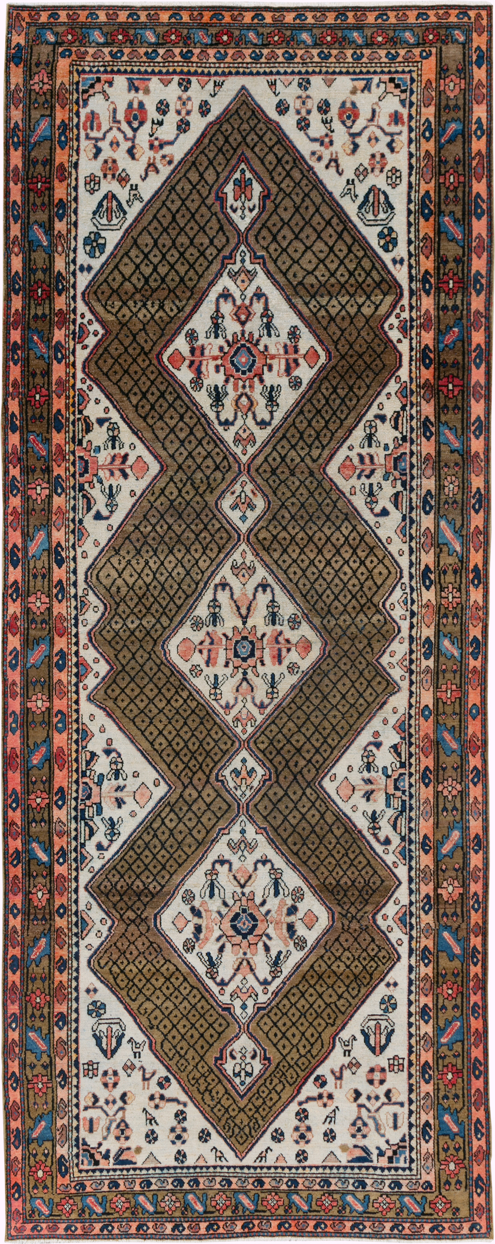 Vintage Persian Hamadan Gallery Rug, No.29086 - Staging