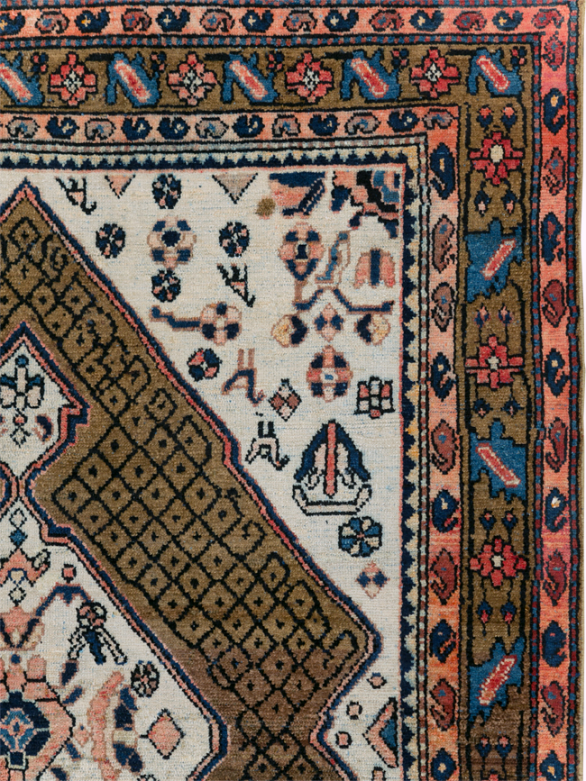 Vintage Persian Hamadan Gallery Rug, No.29086 - Staging