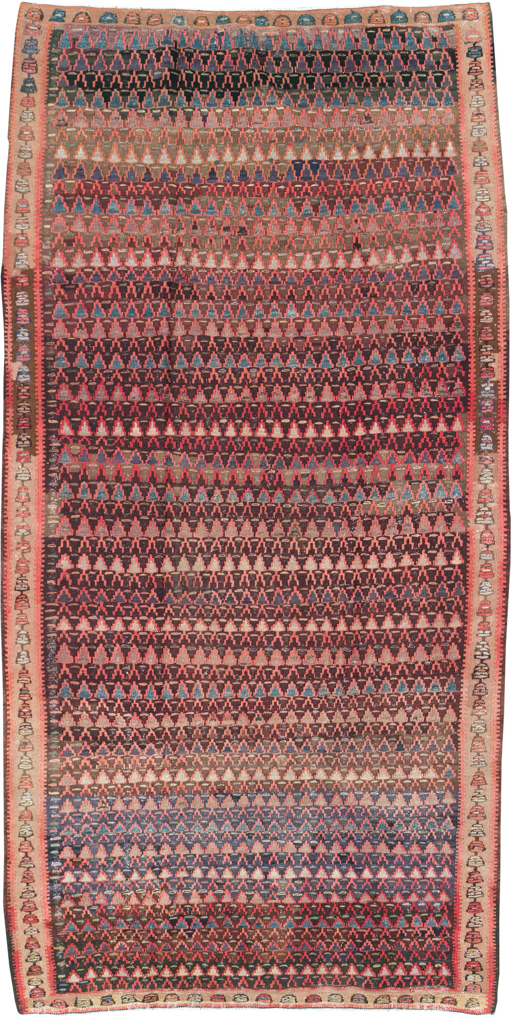 Vintage Persian Flatweave Kilim Gallery Rug, No.29087 - Staging