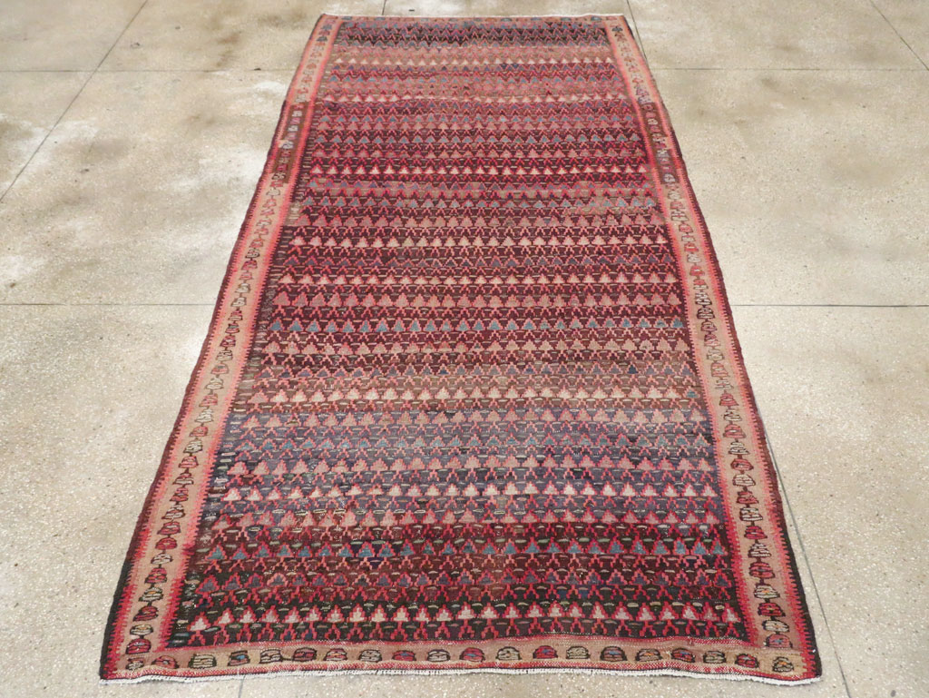 Vintage Persian Flatweave Kilim Gallery Rug, No.29087 - Staging