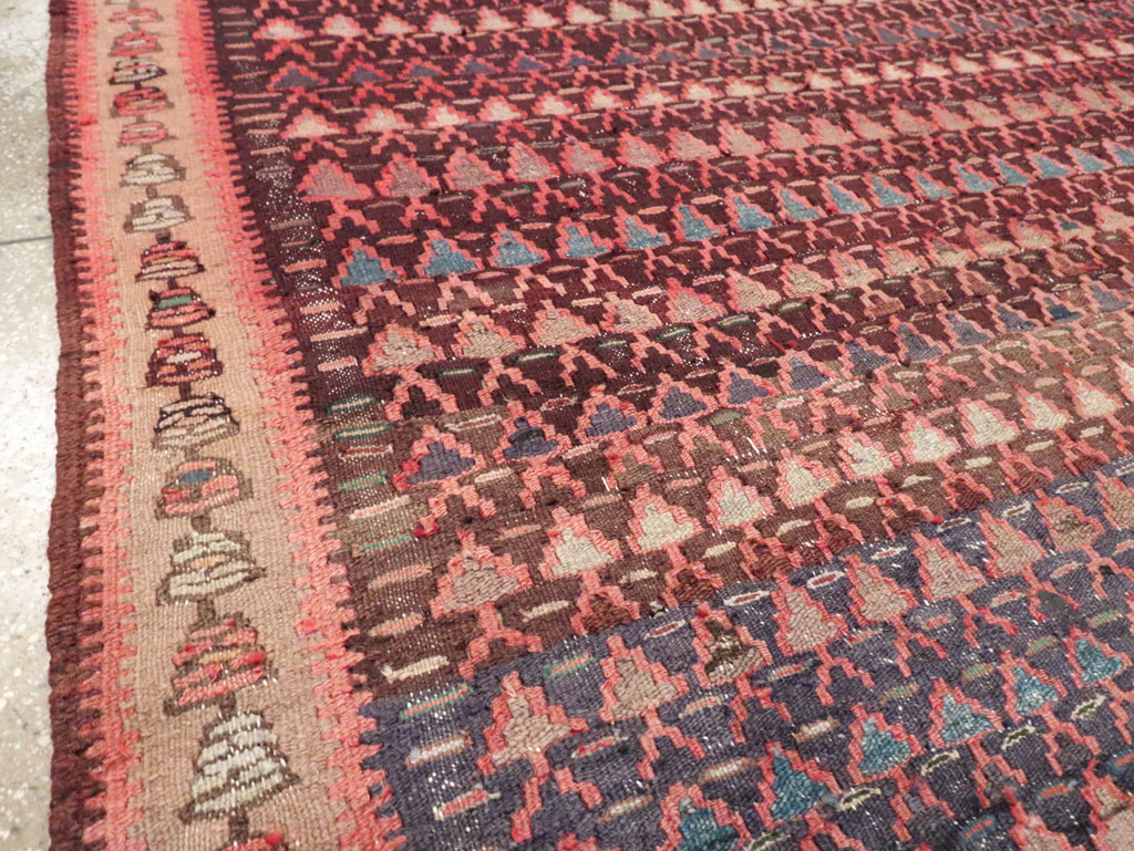 Vintage Persian Flatweave Kilim Gallery Rug, No.29087 - Staging