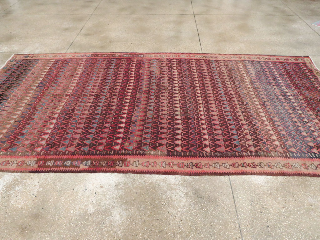 Vintage Persian Flatweave Kilim Gallery Rug, No.29087 - Staging