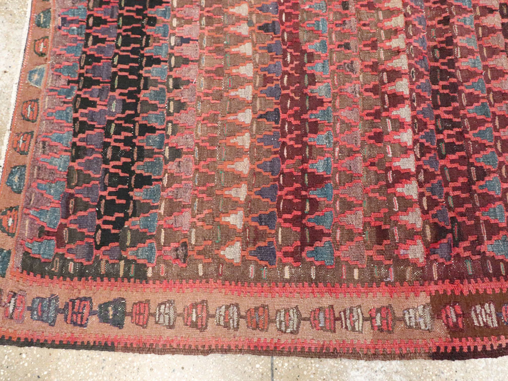 Vintage Persian Flatweave Kilim Gallery Rug, No.29087 - Staging