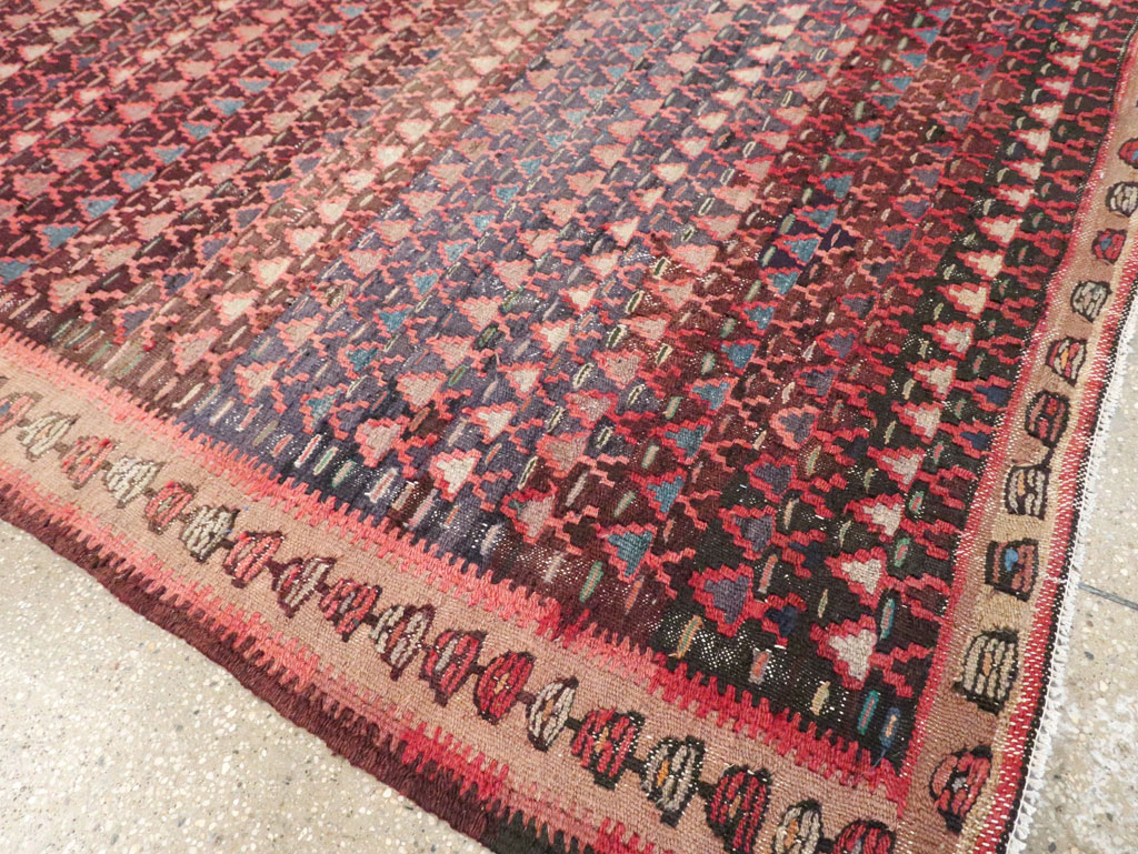 Vintage Persian Flatweave Kilim Gallery Rug, No.29087 - Staging