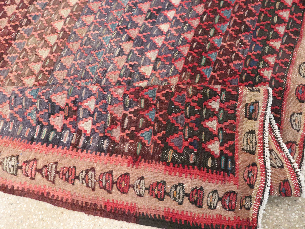 Vintage Persian Flatweave Kilim Gallery Rug, No.29087 - Staging