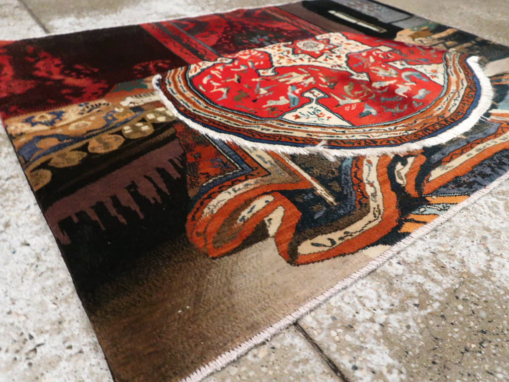 Vintage Persian Tabriz Pictorial Rug, No.29090 - Staging