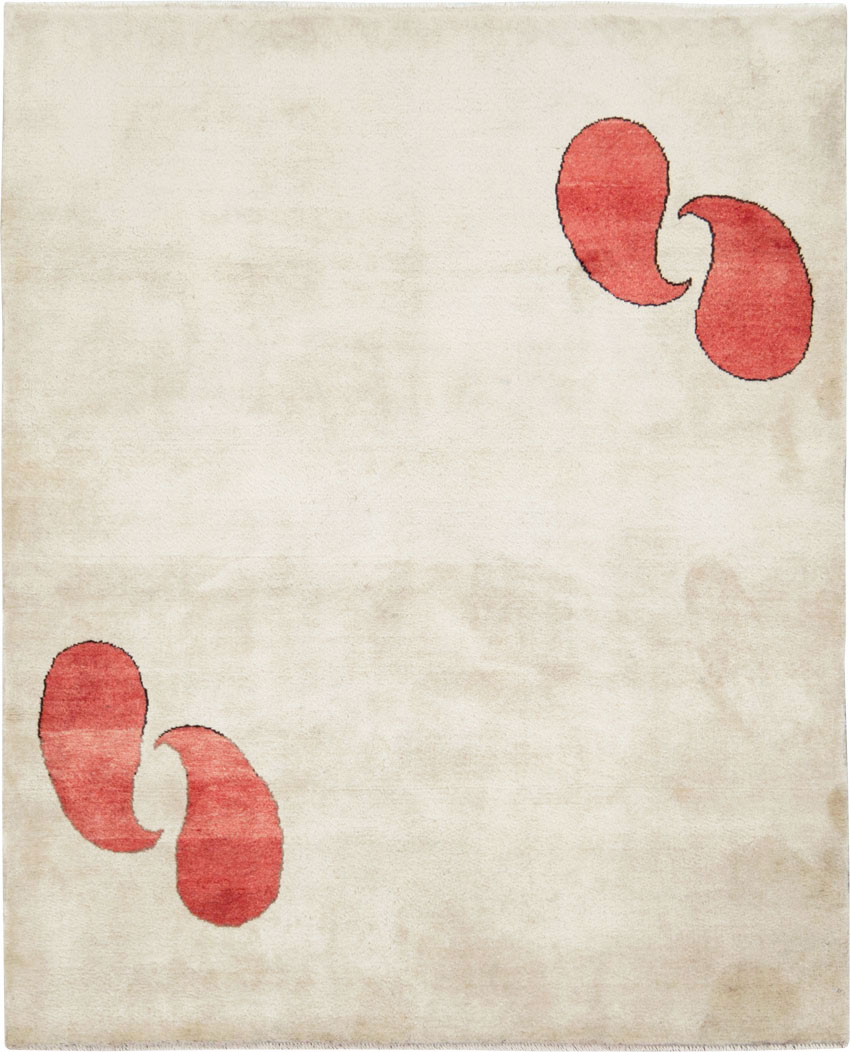 Vintage Persian Mashad Deco Style Rug (Pair: 2 of 2), No.29095 - Staging