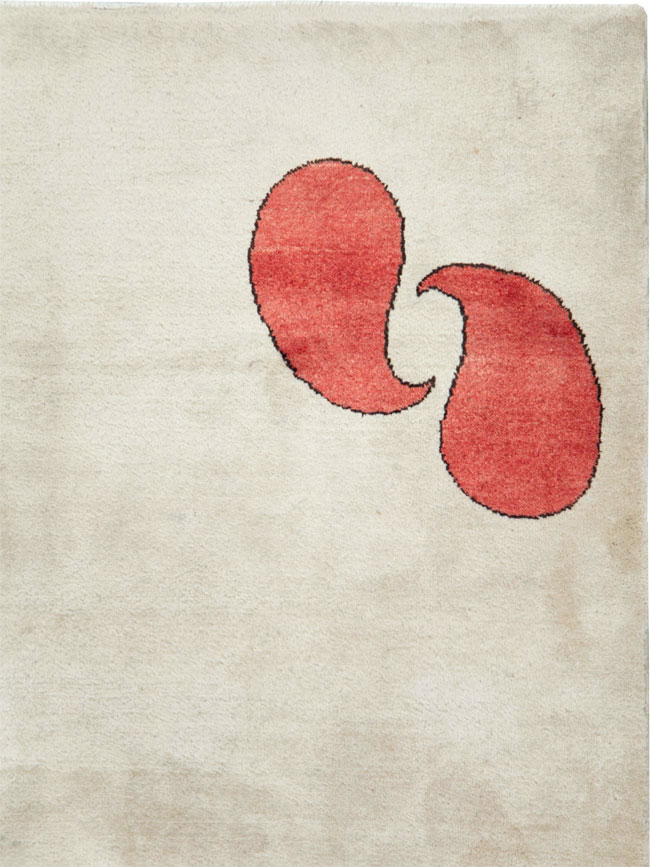 Vintage Persian Mashad Deco Style Rug (Pair: 2 of 2), No.29095 - Staging