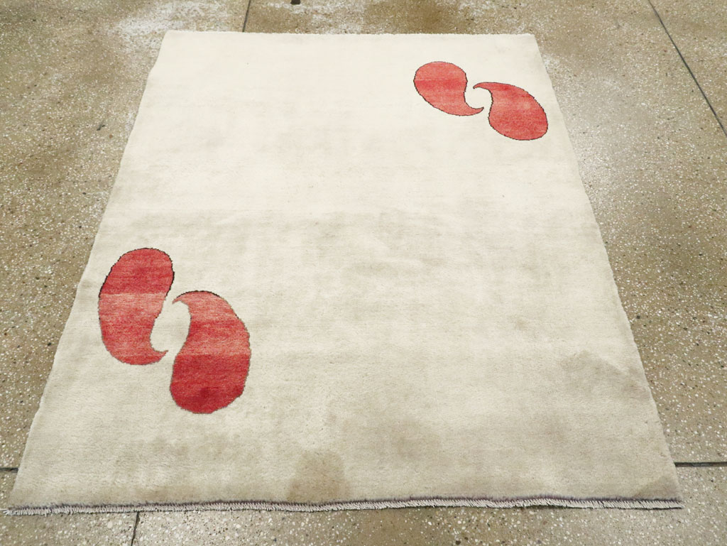 Vintage Persian Mashad Deco Style Rug (Pair: 2 of 2), No.29095 - Staging