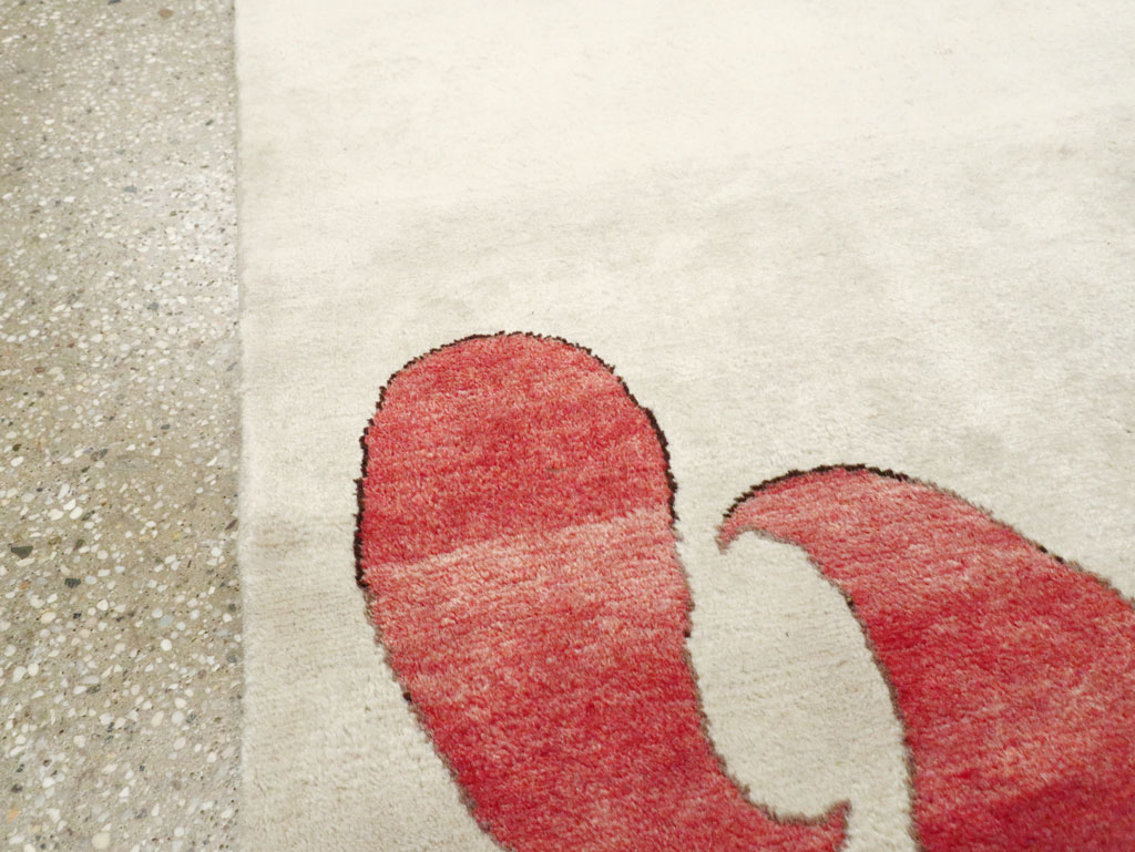 Vintage Persian Mashad Deco Style Rug (Pair: 2 of 2), No.29095 - Staging