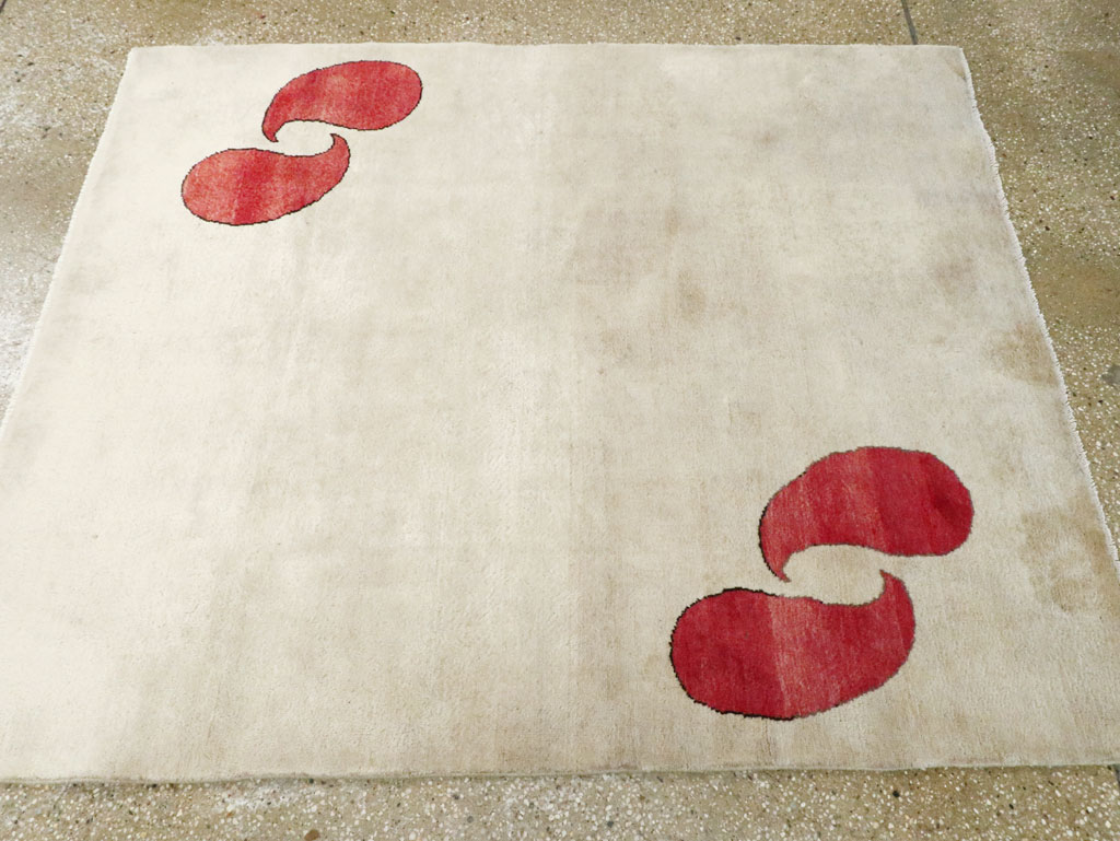 Vintage Persian Mashad Deco Style Rug (Pair: 2 of 2), No.29095 - Staging