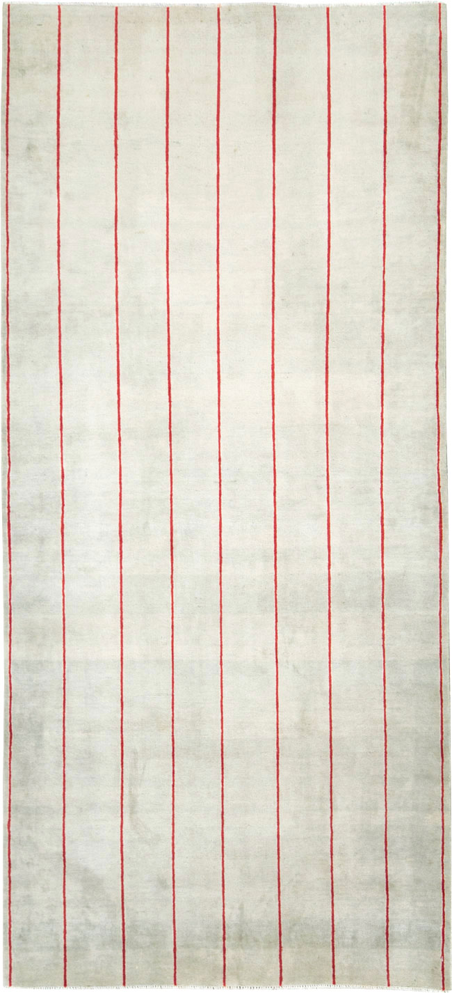 Vintage Persian Art Deco Mashad Throw Rug (Pair: 2 of 2), No.29098 - Staging