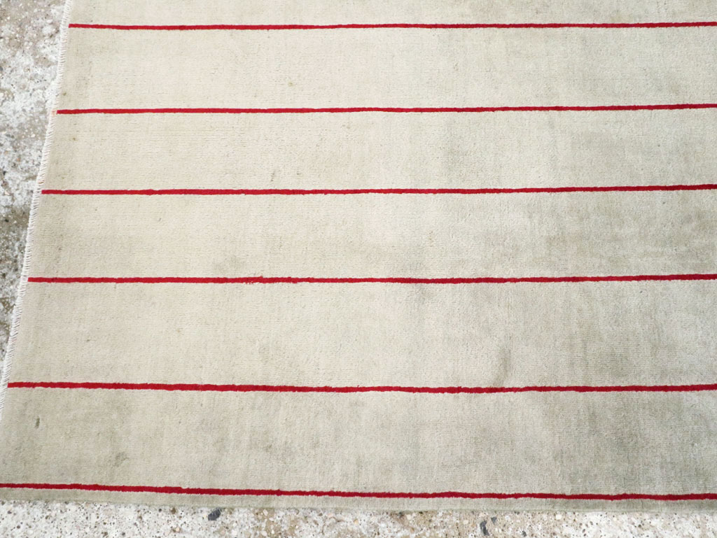 Vintage Persian Art Deco Mashad Throw Rug (Pair: 2 of 2), No.29098 - Staging