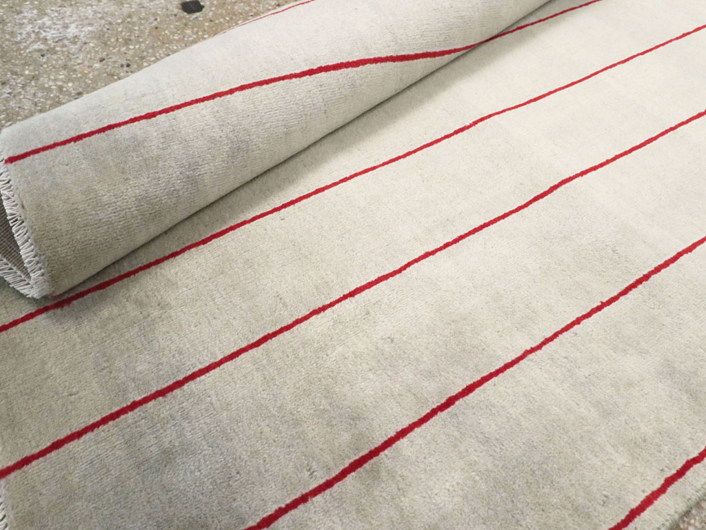 Vintage Persian Art Deco Mashad Throw Rug (Pair: 2 of 2), No.29098 - Staging