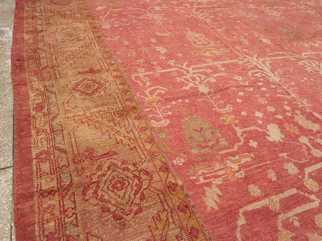 Antique Turkish Oushak Large Square Room Size Carpet, No.29099 - Staging