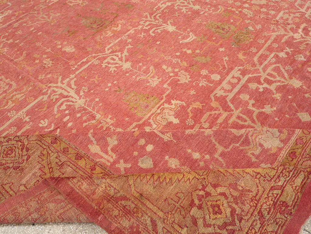 Antique Turkish Oushak Large Square Room Size Carpet, No.29099 - Staging
