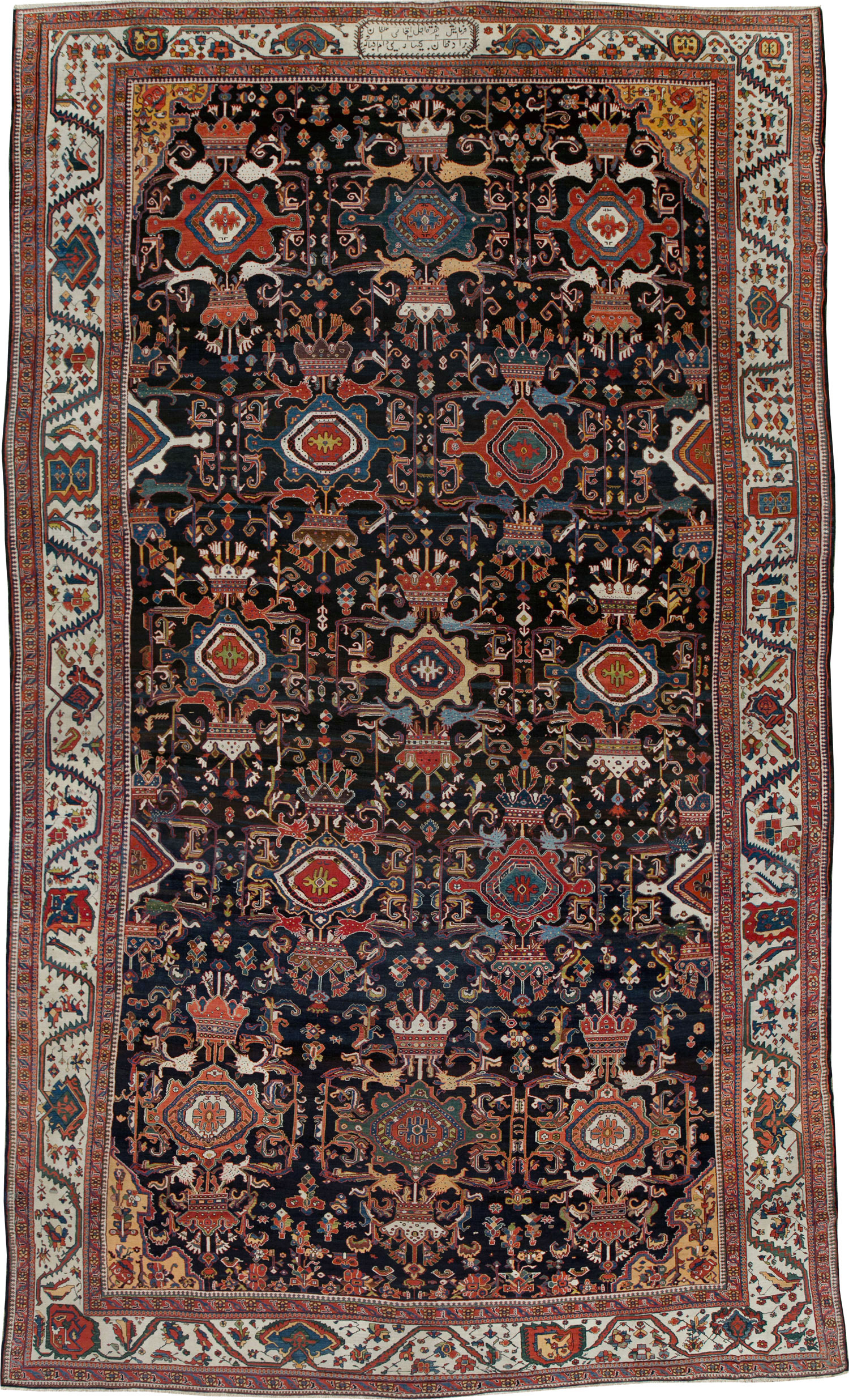 Antique Persian Bakhtiari Long Oversize Carpet, No.29101 - Staging