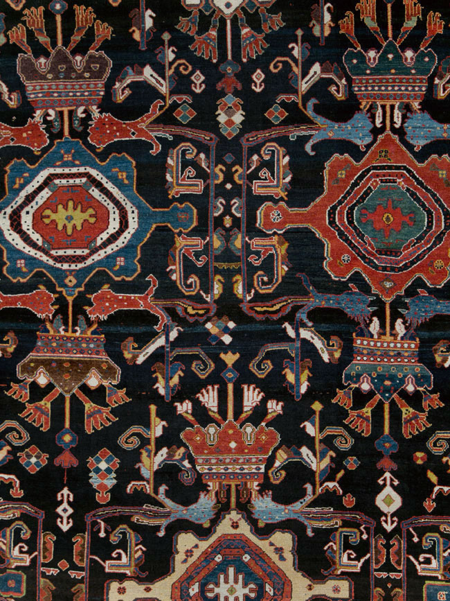 Antique Persian Bakhtiari Long Oversize Carpet, No.29101 - Staging