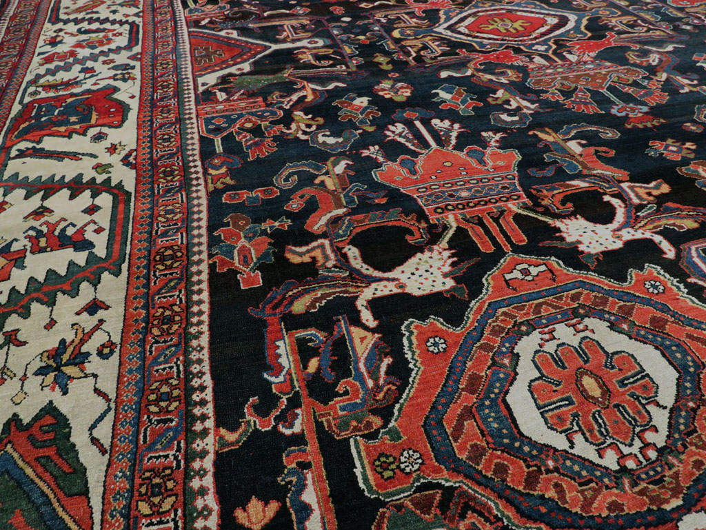 Antique Persian Bakhtiari Long Oversize Carpet, No.29101 - Staging