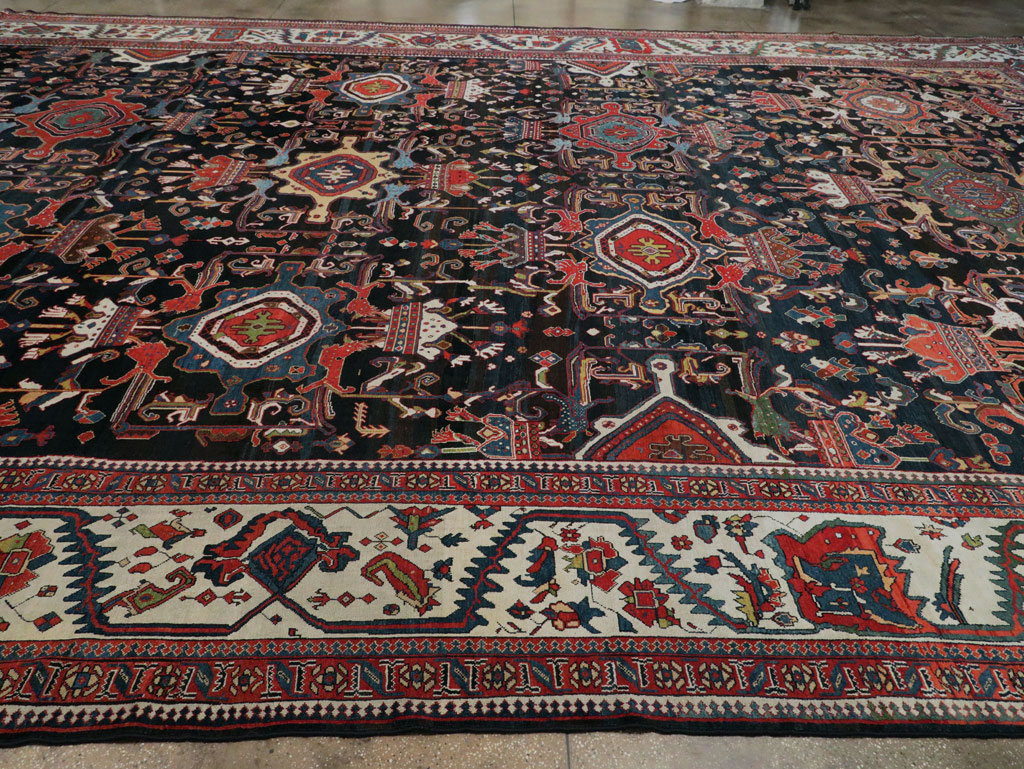 Antique Persian Bakhtiari Long Oversize Carpet, No.29101 - Staging
