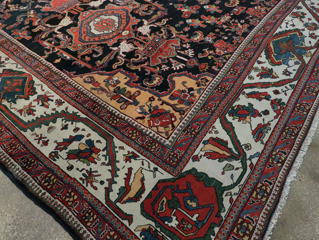 Antique Persian Bakhtiari Long Oversize Carpet, No.29101 - Staging