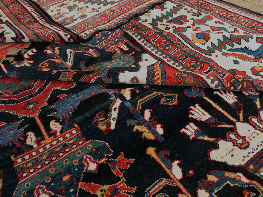 Antique Persian Bakhtiari Long Oversize Carpet, No.29101 - Staging