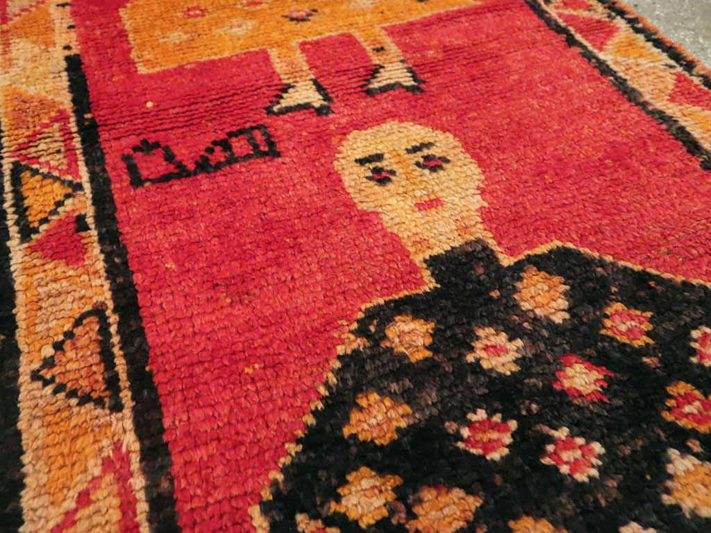 Vintage Turkish Anatolian Pictorial Runner, No.29102 - Staging