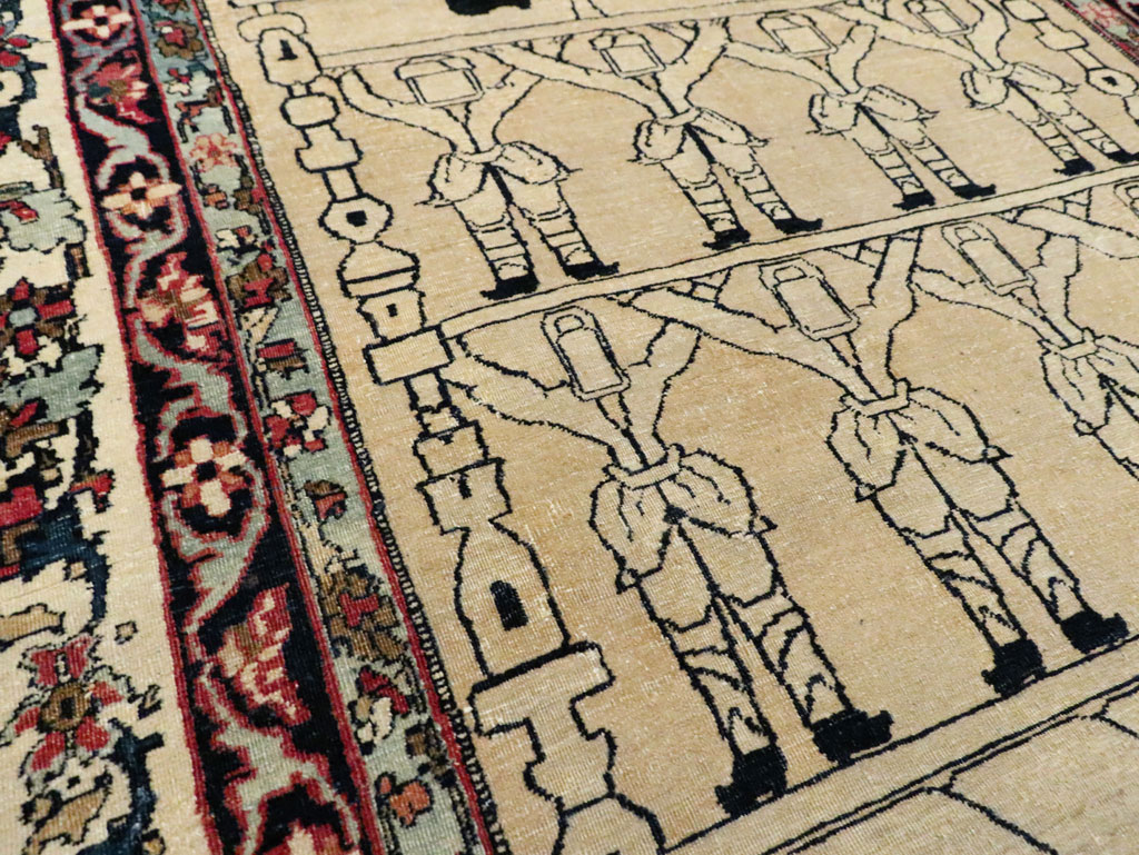 Antique Lavar Kerman Pictorial Rug, No.29105 - Staging