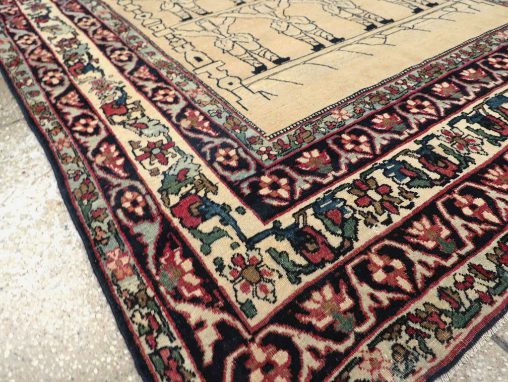 Antique Lavar Kerman Pictorial Rug, No.29105 - Staging