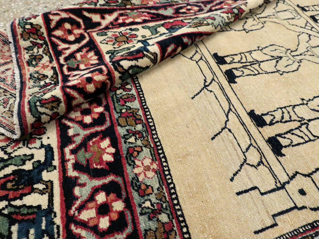 Antique Lavar Kerman Pictorial Rug, No.29105 - Staging