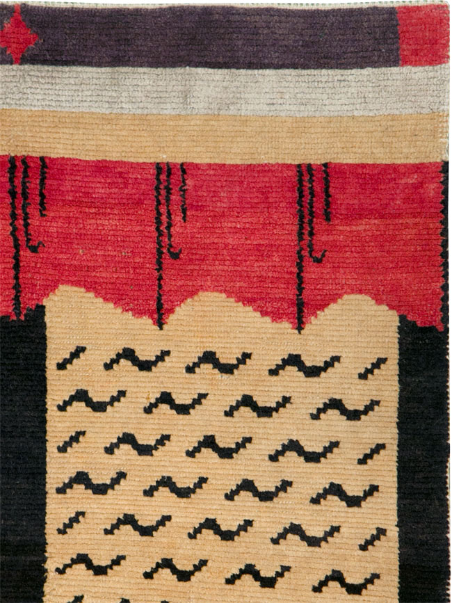 Vintage Tibetan Throw Rug, No.29106 - Staging